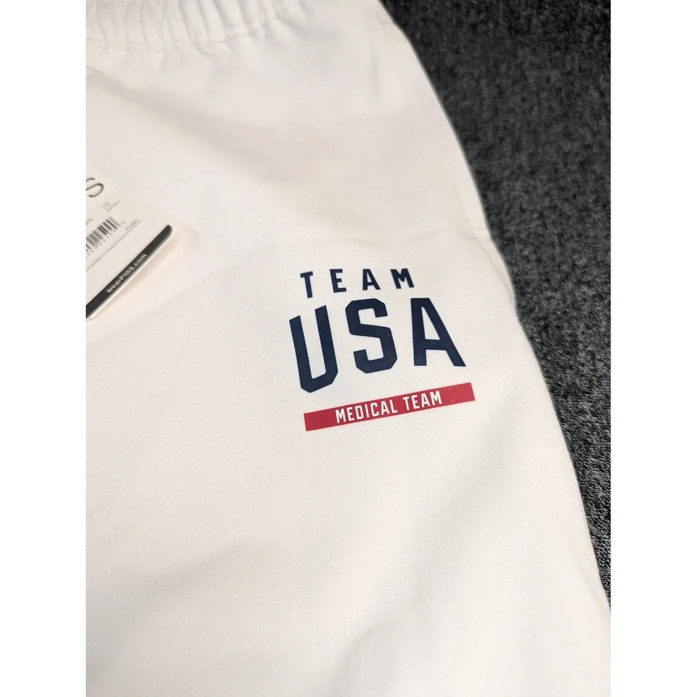 FIGS Team USA Medical Team Pisco Basic Scrub Pants Mens Large White NWT